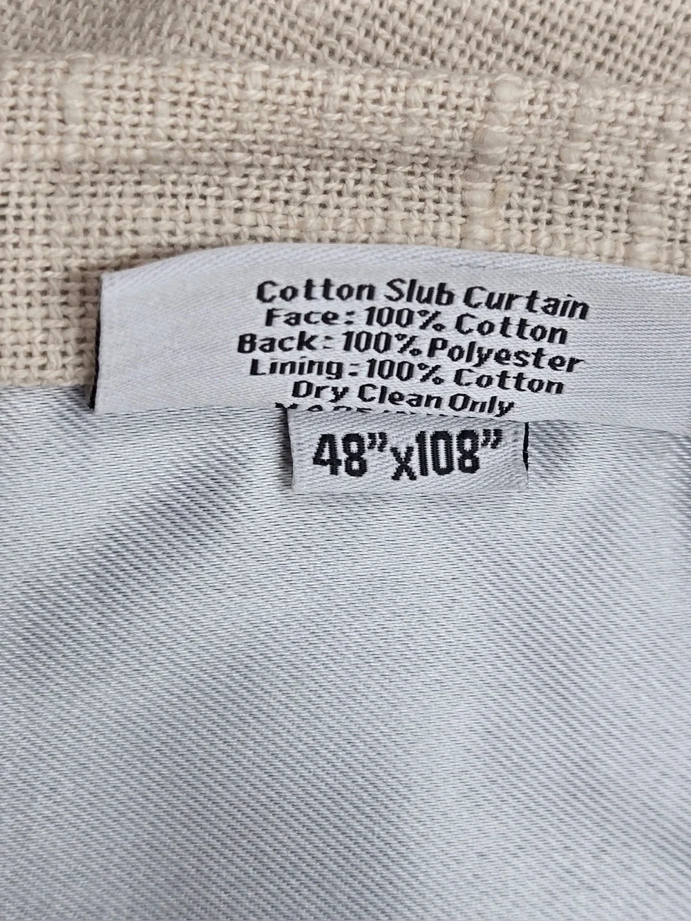 NWT QUINCE Set Of 2 48x108 Cotton Slub Blackout Curtains Natural 0811